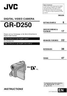 JVC GR D 250 manual. Camera Instructions.